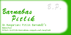 barnabas pitlik business card